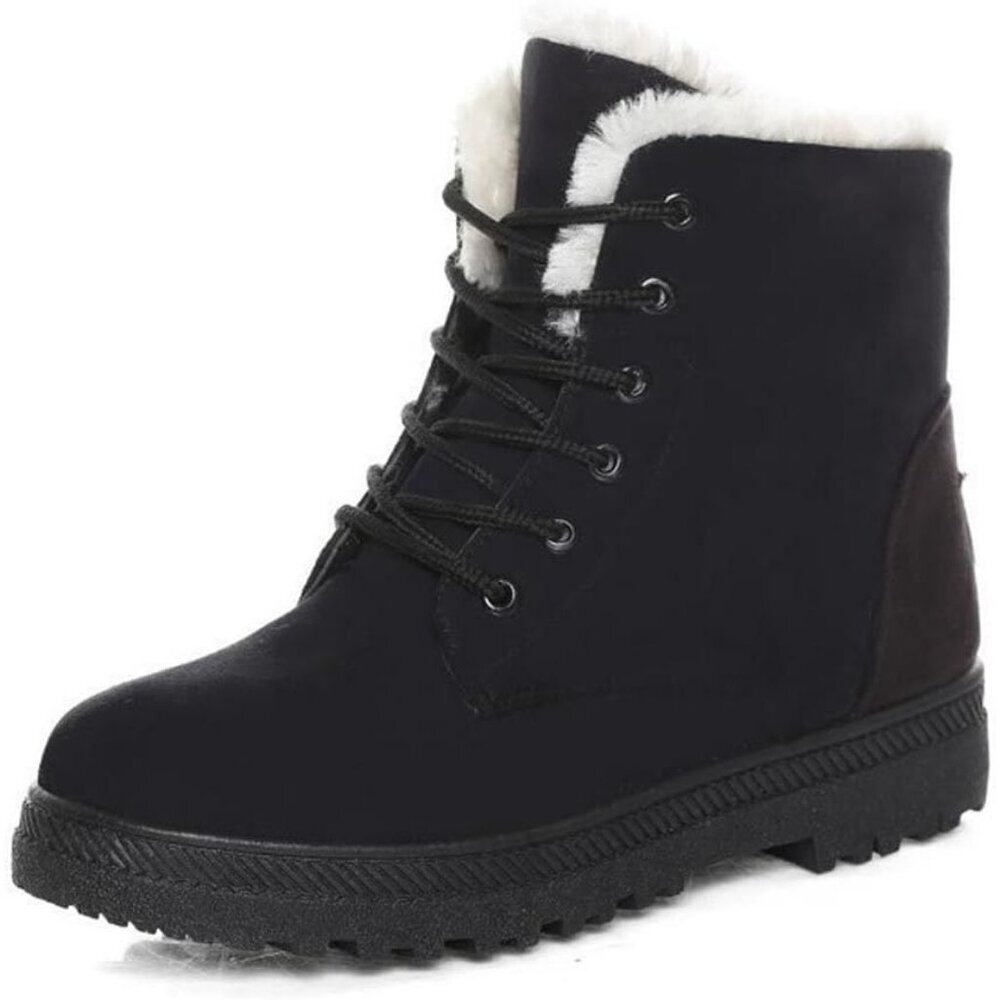 Alicegana Women's Winter Boots Snow Warm Fur Lined Lace Up Non Slip Boots